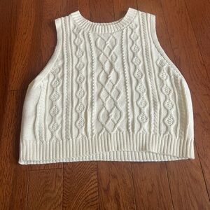 Altar'd State Cream Cable Knit Sweater Vest
